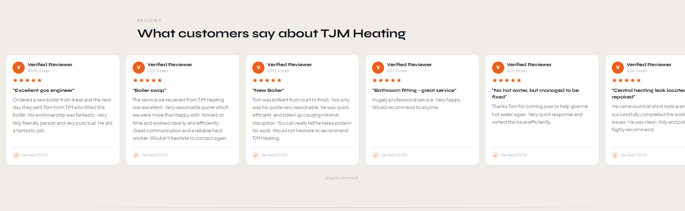 Customer reviews of TJM Heating